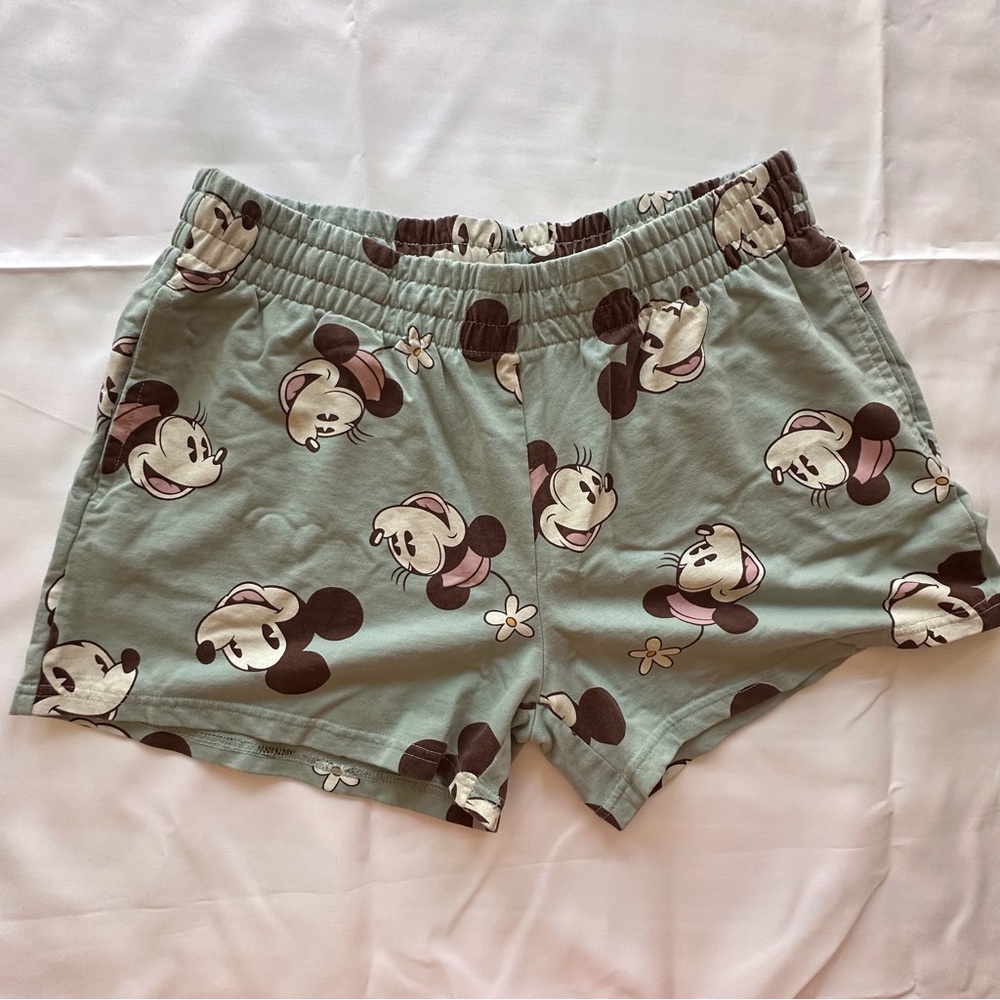 Disney Minnie Mouse‎ elastic waist drawstring green casual shorts women’s large